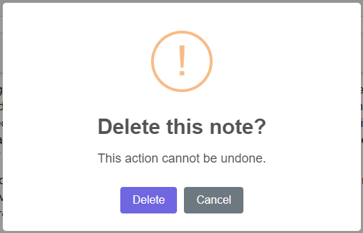 Confirm deletion